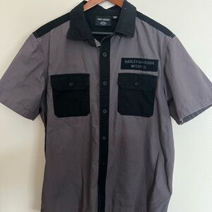 Harley-Davidson Gray and Black Men's Shirt